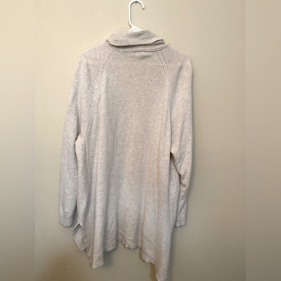 J Jill Long Line Wool Cream Cardigan Sweater - Picture 2 of 6